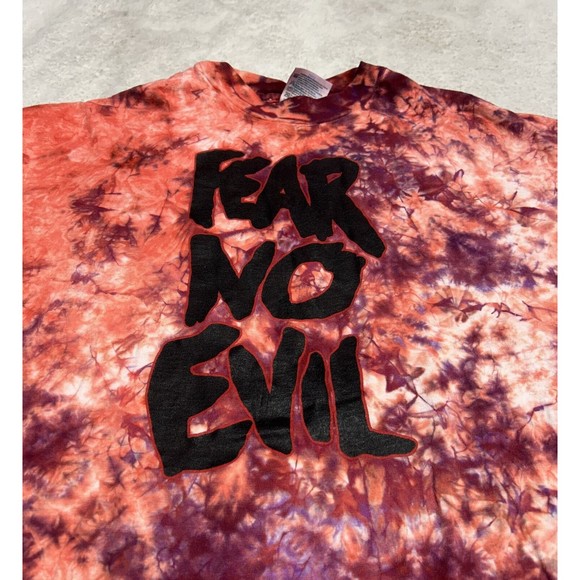 Vtg 90s Fear No Evil Luke 10.19 Jesus Single Stitch Tie-Dye T-Shirt Size Large - Picture 2 of 10